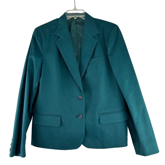 Vintage Bonders Blazer Womens Size 14 Teal Button Long Sleeve Made in USA Preppy - Picture 1 of 7